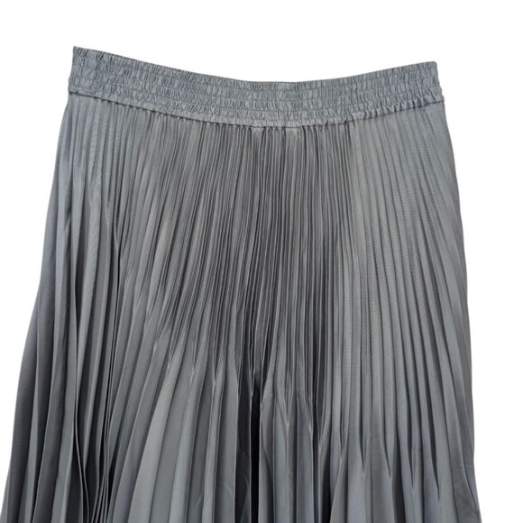 Club Monaco Pleated Midi Skirt Slate Blue Pull On Lined Size M - Picture 4 of 8